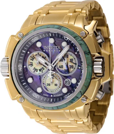 Pre-owned Invicta Men's Coalition Forces Chronograph Swiss Quartz Abalone Dial Gold Watch