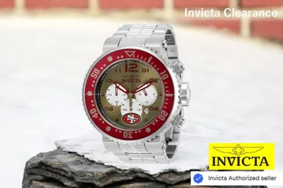 Pre-owned Invicta Men's Nfl San Francisco 49ers Gold Dial S/steel Chronograph 52mm Watch