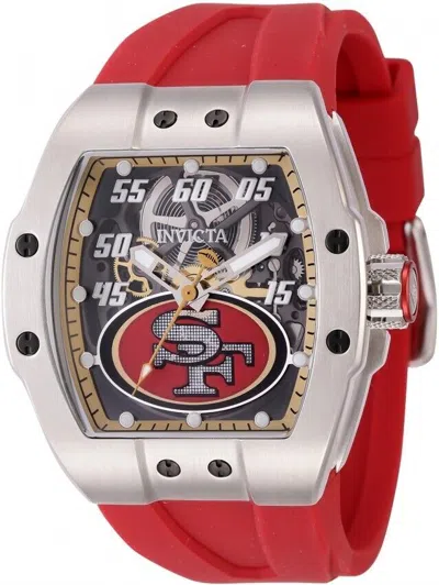 Pre-owned Invicta Men's Nfl San Francisco 49ers Transparent Tan Dial Automatic Watch