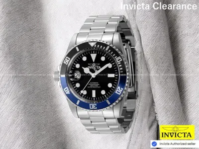 Pre-owned Invicta Men's Pro Diver Automatic Black Blue Stainless Steel Band 42mm Watch