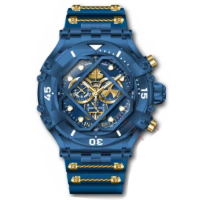Pre-owned Invicta Men's Pro Diver Blue Dial Chronograph Quartz Open Case Watch 37180