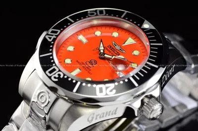 Pre-owned Invicta Men's Pro Diver Orange Dial Black Bezel Stainless Steel Bracelet Watch
