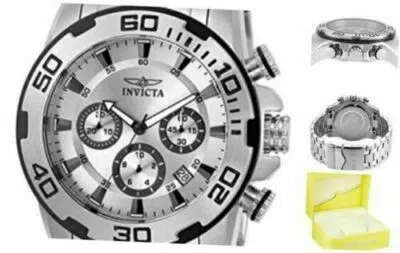 Pre-owned Invicta Men Pro Diver Quartz Watch Stainless Steel Strap Silver 22317-i