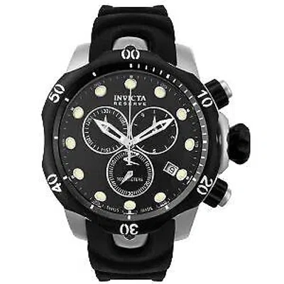 Pre-owned Invicta Men's Reserve Collection Chronograph Black Dial Black Rubber Men's Watch