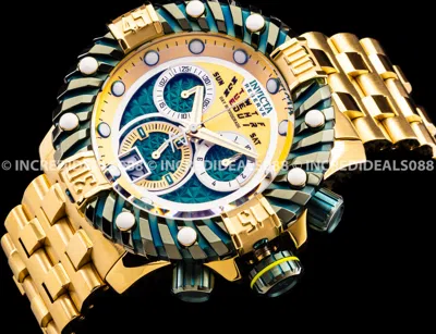 Pre-owned Invicta Men Reserve Gearhead Gen Ii Swiss Chronograph Green Gold Dial Rare Watch