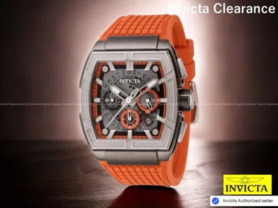 Pre-owned Invicta Men's S1 Rally 44mm Black Chronograph Dial Orange Silicone Band Watch