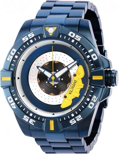 Pre-owned Invicta Men's S1 Rally Caliper Blue Yellow Dial Automatic Stainless Steel Watch