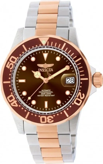 Pre-owned Invicta Men's Stainless & Rose Automatic Pro Diver 11241 Msrp$595
