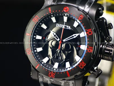 Pre-owned Invicta Men's Star Wars Darth Vader 52mm Limited Edition Black Chronograph Watch