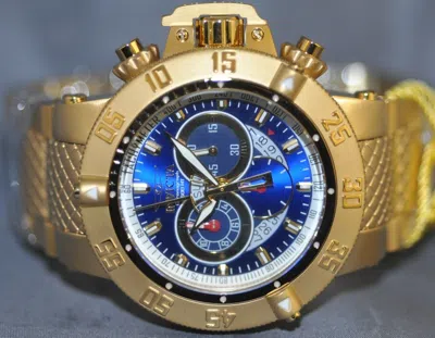 Pre-owned Invicta Men's Subaqua Chronograph Blue Dial Gold Stainless Steel Watch 5404