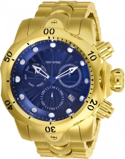 Pre-owned Invicta Venom Chronograph Blue Dial Stainless Steel Band Swiss Men's 25905 Watch