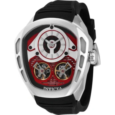Pre-owned Invicta Men's Watch Akula Automatic Black, Silver Tone And Red Dial Strap 43862
