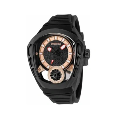 Pre-owned Invicta Men's Watch Akula Automatic Rose Gold Tone And Black Dial Strap 35445