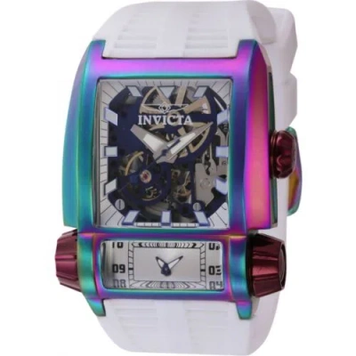 Pre-owned Invicta Men's Watch Akula Burgundy, Iridescent Case White Silicone Strap 41731