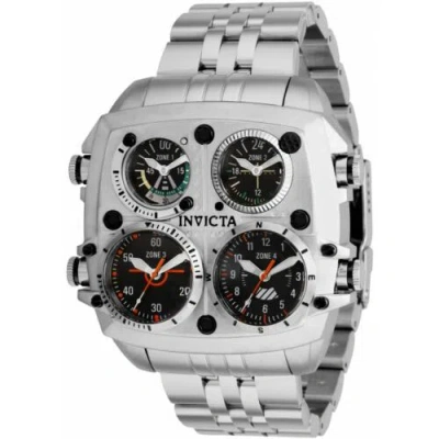 Pre-owned Invicta Men's Watch Aviator Zulu Four Time Zone Stainless Steel Bracelet 35198