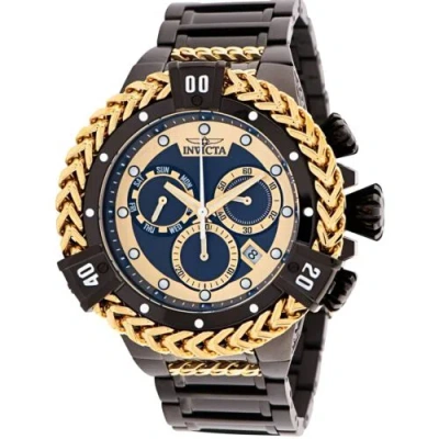 Pre-owned Invicta Men's Watch Bolt Chrono Black And Gold Tone Dial Steel Bracelet 35569