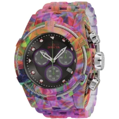 Pre-owned Invicta Men's Watch Bolt Quartz Chrono Black Dial Aqua Plating Bracelet 35389