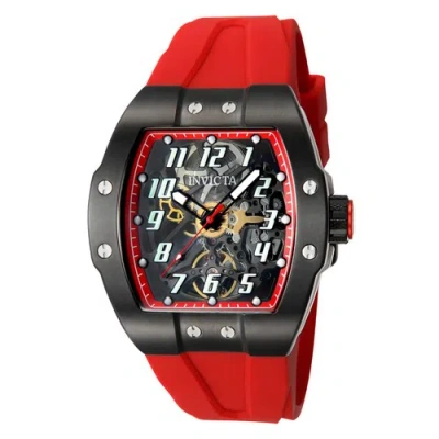Pre-owned Invicta Men's Watch Jm Correa Automatic Semi Skeleton Dial Silicone Strap 44649