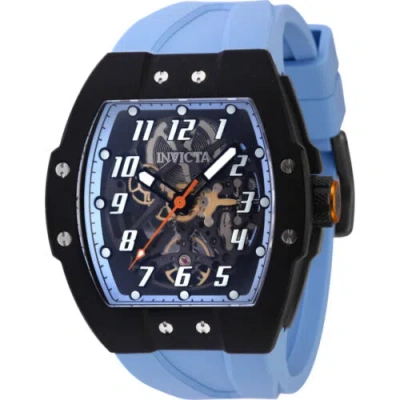 Pre-owned Invicta Men's Watch Jm Correa Light Blue And Transparent Dial Rubber Strap 44407
