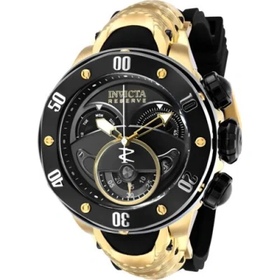 Pre-owned Invicta Men's Watch Kraken Chrono Yellow Gold Steel And Black Rubber Strap 36331