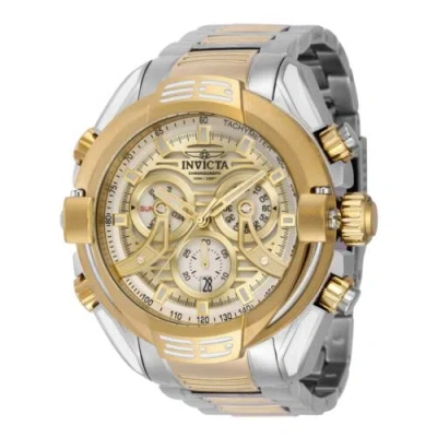 Pre-owned Invicta Men's Watch Mammoth Chronograph Date Display Silver And Gold Dial 37529