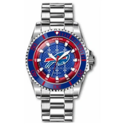 Pre-owned Invicta Men's Watch Nfl Buffalo Bills Quartz Red And Blue Dial Bracelet 43327