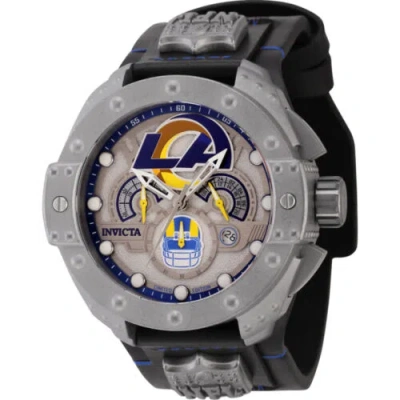 Pre-owned Invicta Men's Watch Nfl Los Angeles Rams Quartz Steel And Leather Strap 45121