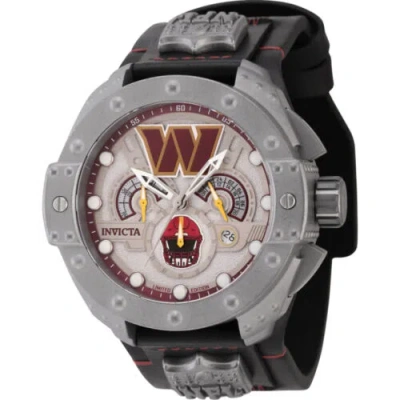 Pre-owned Invicta Men's Watch Nfl Washington Commanders Steel And Leather Strap 45118