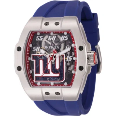 Pre-owned Invicta Men's Watch Nfl York Giants Automatic Blue Silicone Strap 45060