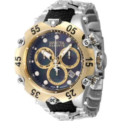 Pre-owned Invicta Men's Watch Reserve Chronograph Black, Gold Tone Dial Bracelet 47217