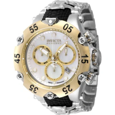 Pre-owned Invicta Men's Watch Reserve Chronograph White Mop, Gold Tone Dial Bracelet 47218