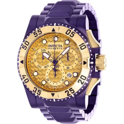 Pre-owned Invicta Men's Watch Reserve Excursion Chrono Gold Dial Purple Bracelet 38337