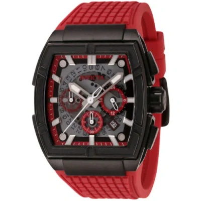 Pre-owned Invicta Men's Watch S1 Rally Chrono Black And Red Dial Silicone Strap 44887