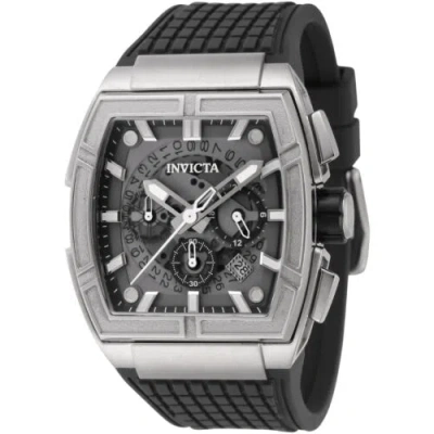Pre-owned Invicta Men's Watch S1 Rally Chrono Grey And Black Dial Silicone Strap 44883