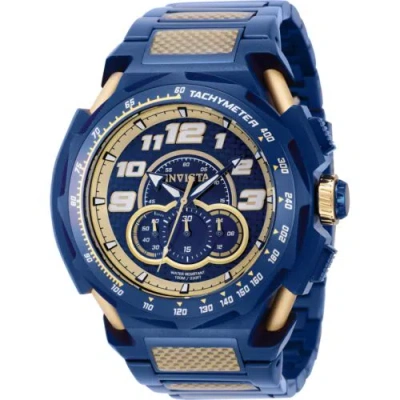 Pre-owned Invicta Men's Watch S1 Rally Chronograph Blue And Yellow Gold Bracelet 43795