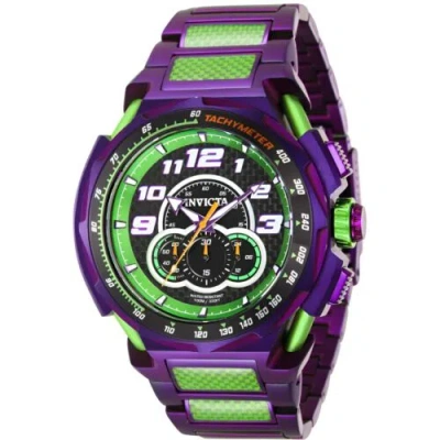 Pre-owned Invicta Men's Watch S1 Rally Chronograph Quartz Green And Purple Bracelet 43790