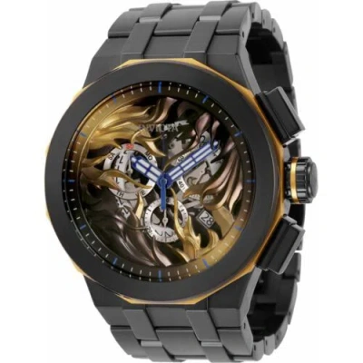 Pre-owned Invicta Men's Watch Speedway Chronograph Semi-skeleton Dial Black Steel 34873
