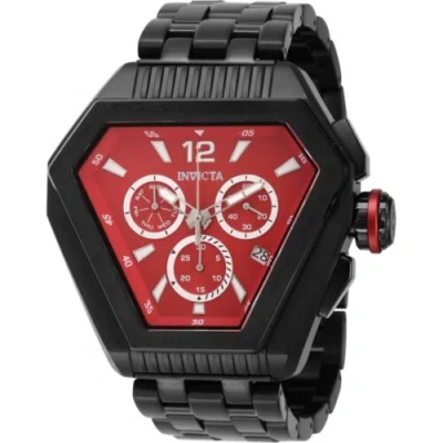 Pre-owned Invicta Men's Watch Speedway Quartz Chronograph Red Dial Black Bracelet 46098