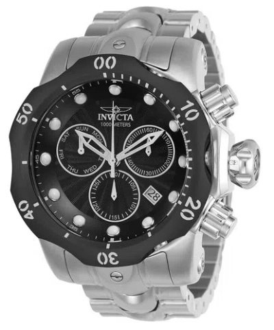 Pre-owned Invicta Men's Watch Venom Quartz Chronograph Black Dial Steel Bracelet 23888