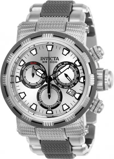 Pre-owned Invicta Mens  23977 Capsule Chronograph Silver Dial Two Tone Bracelet Watch