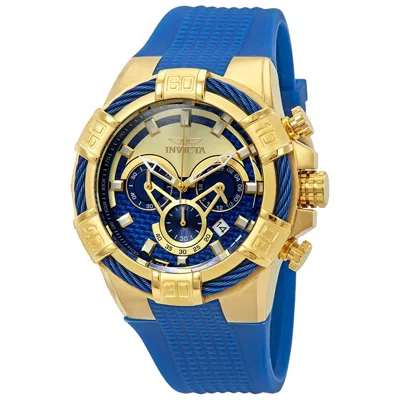 Pre-owned Invicta Mens  24698 52mm Bolt Chronograph Blue Silicone Strap Watch