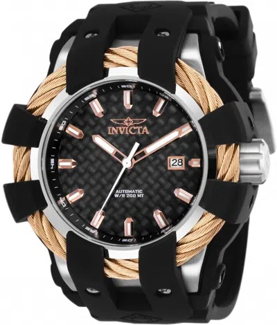 Pre-owned Invicta Mens  25035 Bolt Sport Automatic Carbon Fiber Dial Strap Watch