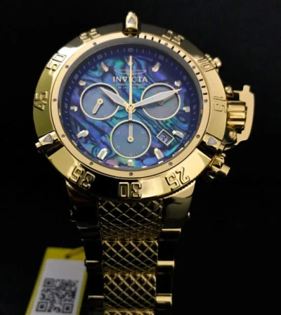Pre-owned Invicta Mens  90142 Subaqua High Polished Swiss Chronograph Abalone Watch
