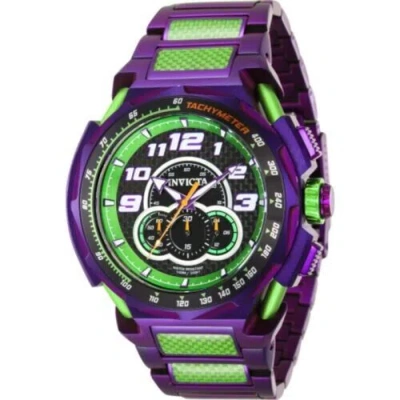 Pre-owned Invicta Mens S1 Rally Chronograph 50mm Green Dial Gmt Stainless Steel Band Watch