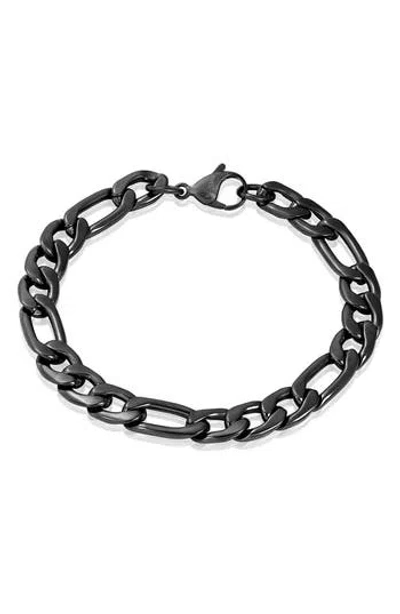 Invicta Mens' Stainless Steel Figaro Chain Bracelet In Pink
