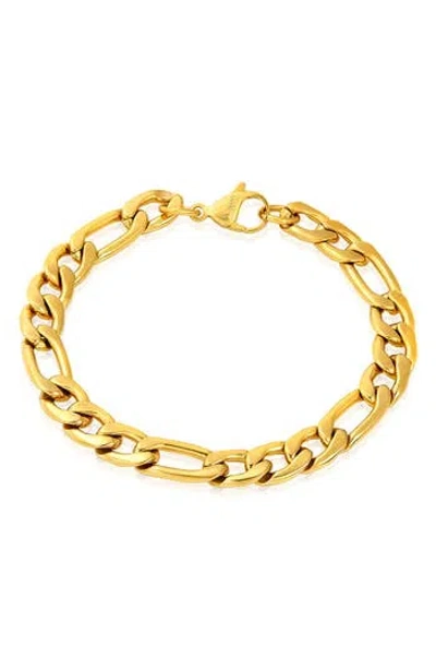 Invicta Mens' Stainless Steel Figaro Chain Bracelet In Orange