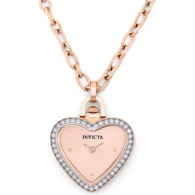 Invicta Mini Heart Pendant Chain Watch, 27.5mm In Gold
