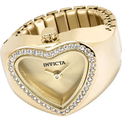 Invicta Mini Quartz Heart Ring Watch In Gold