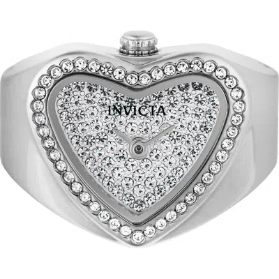 Invicta Mini Quartz Heart Ring Watch In Silver