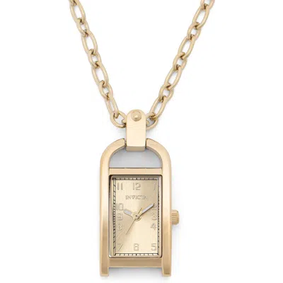 Invicta Mini Quartz Pendant Watch In Gold